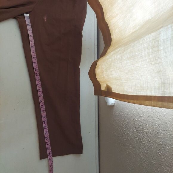 Primark Brown High Waist Pleated Belted Ankle Length Pants Sz US 4 - Picture 6 of 8